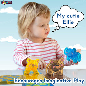 Toyshine 27 Pc Jungle Theme Magnetic Tiles Building Block Constructing & Creative Learning Educational Toy Stem Kit for 3+ yrs