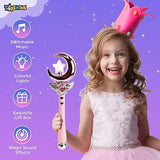 Toyshine Princess Fairy Magic Wand Moon Styling Stick Flashing Toy with Music and Light for Kids - C