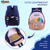 Toyshine 11" Cute Bear Theme Kindergarten Backpack for Kids Girls Boys Toddler Backpack Preschool Nursery Travel Bag Picnic Bag, Mini Size - Brown