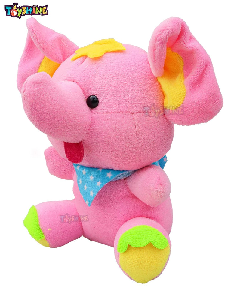 Toyshine Happy Appu Soft Toy for Kids Boy Girl Baby | Soft Feather Cotton Fabric, Peppy Elephant, Light Pink