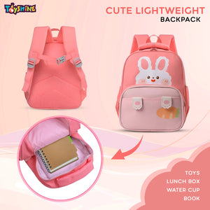 Toyshine 11" Cute Rabbit Design Kindergarten Backpack for Kids Girls Boys Toddler Backpack Preschool Nursery Travel Bag Picnic Bag,Mini Size - Pink