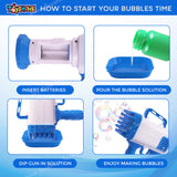 Toyshine Rocket Boom 32 Hole Bubble Blaster for Kids | High Volume Bubble Gun with Solution | Ultimate Bubble Fun Maker - Blue