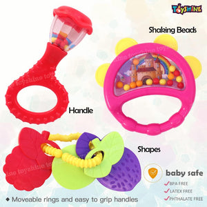 Toyshine Pack of 6 Rattle Set for New Born Babies - Non Toxic -B