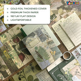 Toyshine Green Field Scrapbooking Vintage Collection - Gift Box Set of 125pcs Aesthetic Journaling Kit, Scrapbook Kit with Stickers, Washi Tapes, Art Craft Gift for Kids Boys Girls Teens - Green