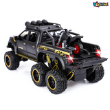 Toyshine 1:28 Scale Die Cast Pickup Truck F150 Raptor Vehicle Toy Car with Music and Lights Along with Pull Back Function, Opening Doors and Back Feature for Kids Boy Girl 3+, Black