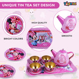 Toyshine 14 Pcs Stainless Steel Kitchen Set Tea Party Pretend Play Fun Learning Playset Toy for Kids 3+, Model E