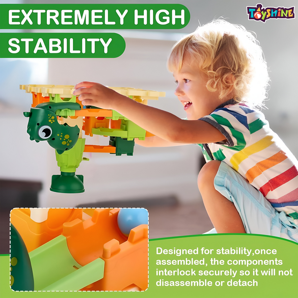 Toyshine 40 Piece Rainbow Riders Ball Dash Track DIY Building Block Set | Multicolor Assembled Track for Fun & Development Toy for Kids 3+ Years