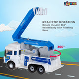 Toyshine 1:16 Scale 360° Rotation Repair Lifter Cum Rescue Ladder Holder Musical Friction Powered Toy Truck for Kids 3+ Years