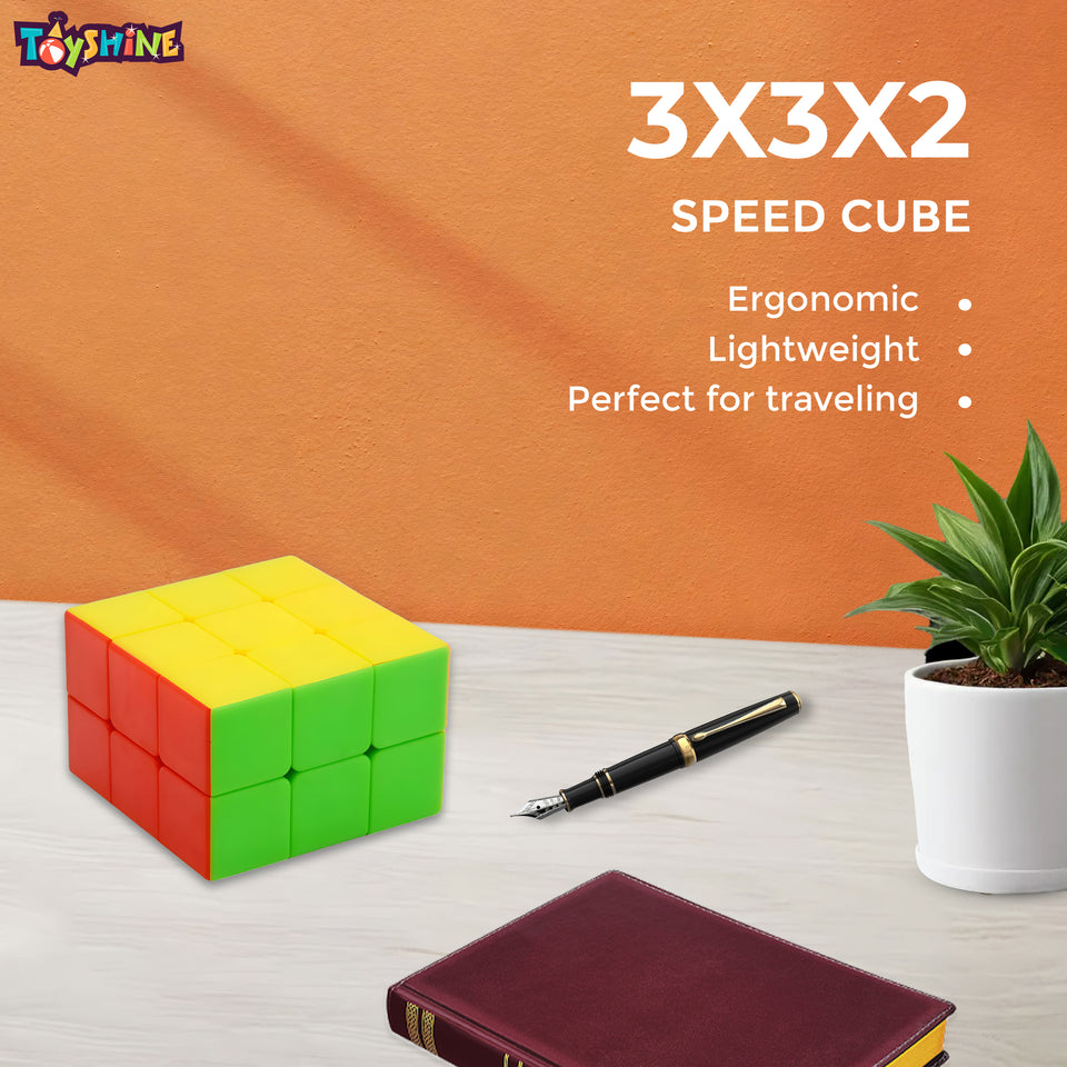 Toyshine 3x3x2 Stickerless Smooth Play Speed Cube Speedy Stress Buster Brainstorming Puzzle for Kids & Adults
