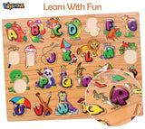 Toyshine Pack of 12 Premium Wooden ABC Capital Letters Puzzle Toy