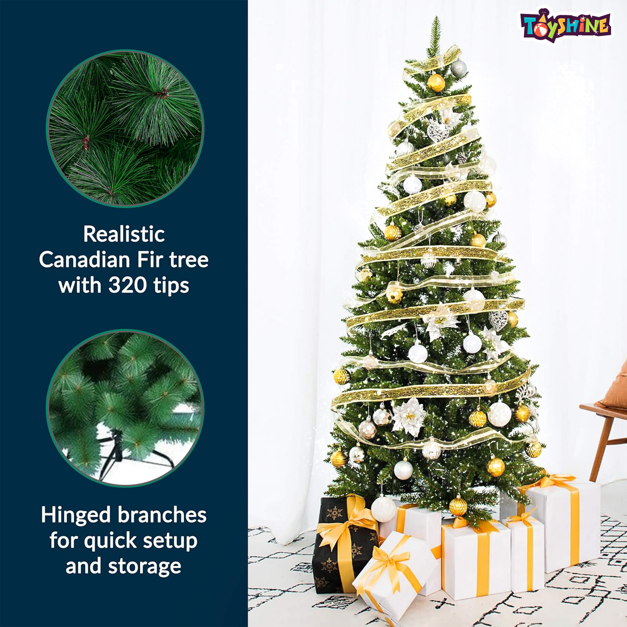 Toyshine 6 feet Artificial X-Mas Snow Pine Tree Christmas Tree with Me Toyshine 6 feet Artificial X-Mas Snow Pine Tree Christmas Tree with Me