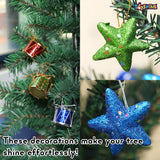 Toyshine 25 Pc Festive Xmas Tree Decorations Christmas Ornaments Hanging Accessories Combo Pack for Home School Office - Eco Small