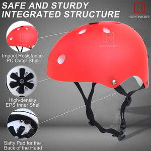 Toyshine Kids Bike Helmet with Tough and Lightweight Shell, Road Cycling, Sports, Skating Helmets with Adjustable - Red SSTP