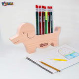 Toyshine Animal Shaped Wooden Pen Pencil Holder|Desk Organizer- Dog