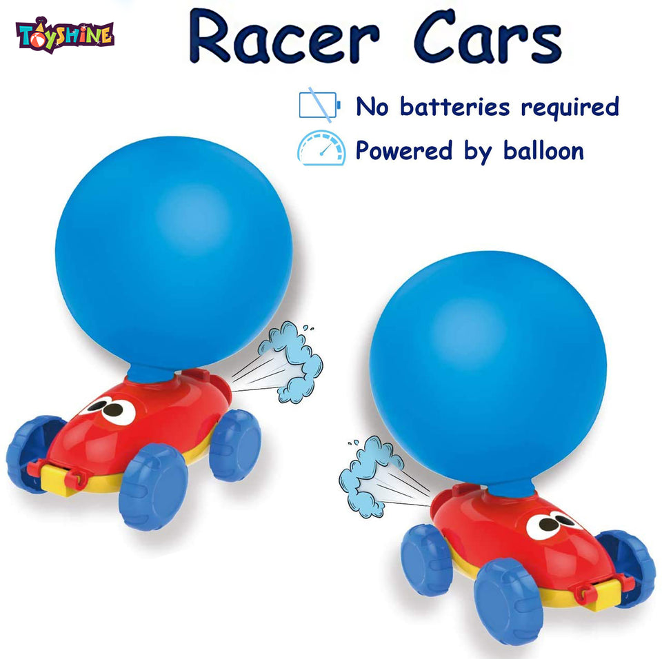 Toyshine Balloon Powered Cars Balloon Racers with Manual Balloon Pump for Kids Boys Girls 3+