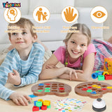 Toyshine Geometric Shape Matching Puzzle Learning Battle Interactive Educational Brainteaser Smart Games Parent Child Interactive Toys for Kids 3+