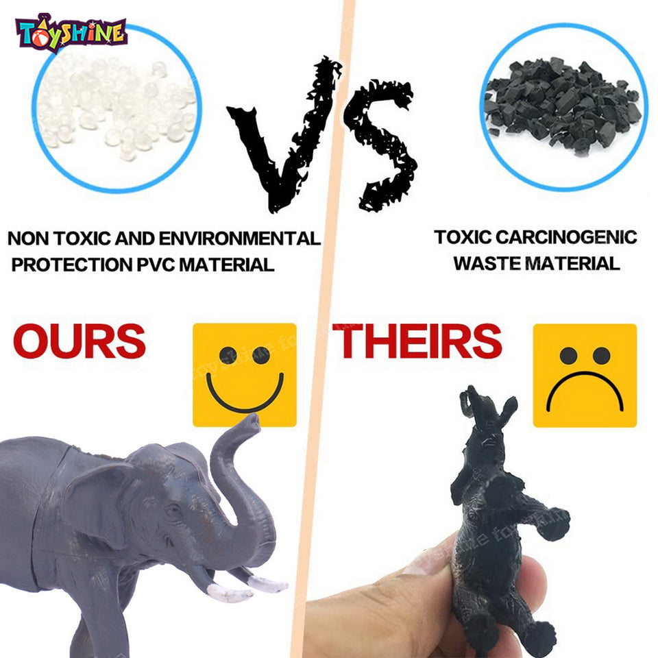 Toyshine Safari Animal Toys Figures, 6 PCS Realistic Wild Jungle Animals Figurines Zoo Animal Playset | Learning Toys for Kids Toddlers Boys Girls- New