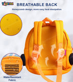 Toyshine 12" Cute Car Face Backpack for Kids Girls Boys Toddler Backpack Preschool Nursery Travel Bag - Mini Size - Orange