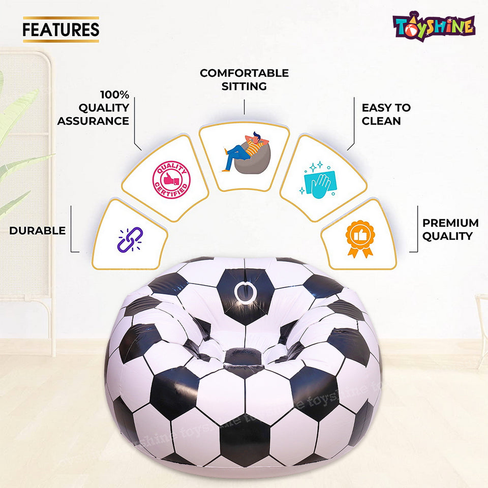 Toyshine Soccer Ball Chair, Inflatable Sofa for Adults, Kids Size 110cm x 80cm - New