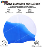 Toyshine Comfortable High Elasticity Appropriate for Long & Short Hair Anti-Slip Silicone Swimming Cap - Blue Multi