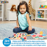 Toyshine Pack of 4 Wooden Toddler Puzzles | Small ABC, Shape Puzzle, Cutting Bakery Food and Vegetables | Kids Educational Preschool Puzzles for Children Babies Boys Girls