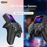 Toyshine Mini Handheld LCD Game Console Rechargeable inbuilt with 520 Games Wireless Controller TV Attachable Video Player - Black