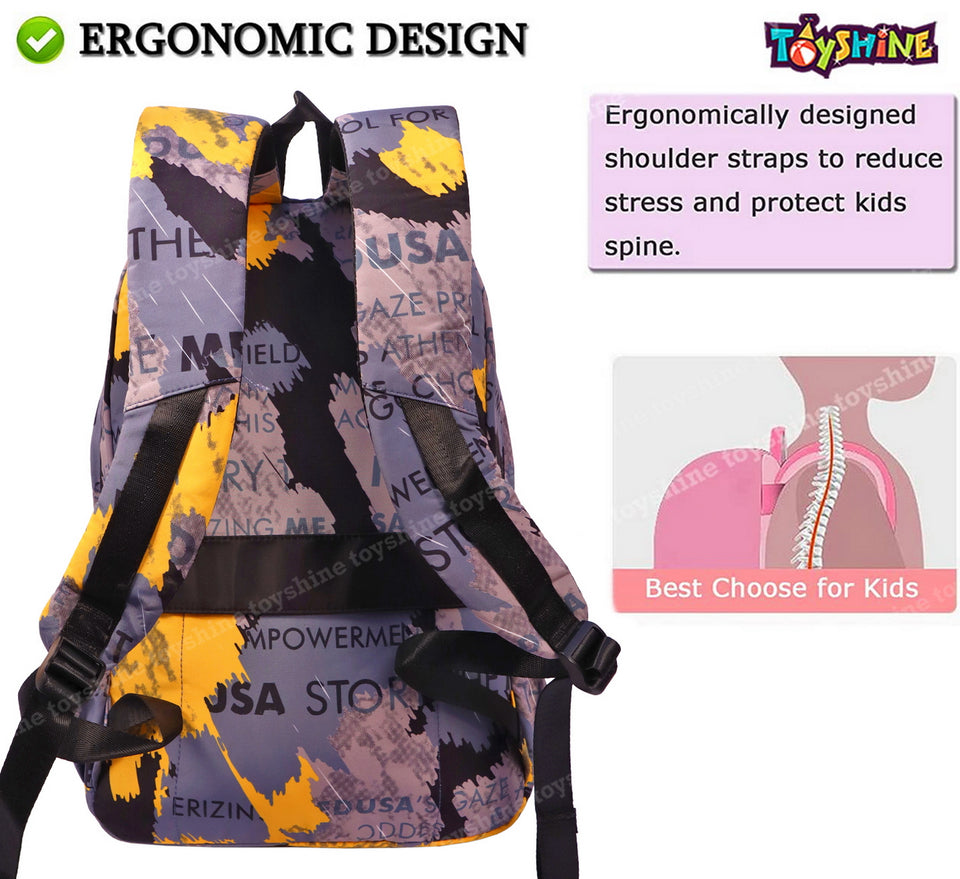 Toyshine Camo Print High School College Backpacks for Teen Girls Boys Lightweight Bag-Black