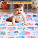 Toyshine 193cm x 176cm Baby Play Mat for Floor Extra Large Foam Play Mat for Baby Foldable Reversable Waterproof Gym Activity Crawling Mat Non Toxic - Alphabet with Animal Print