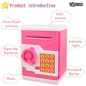 Toyshine Piggy Bank Money Box with Electronic Lock, ATM Machine, Pink
