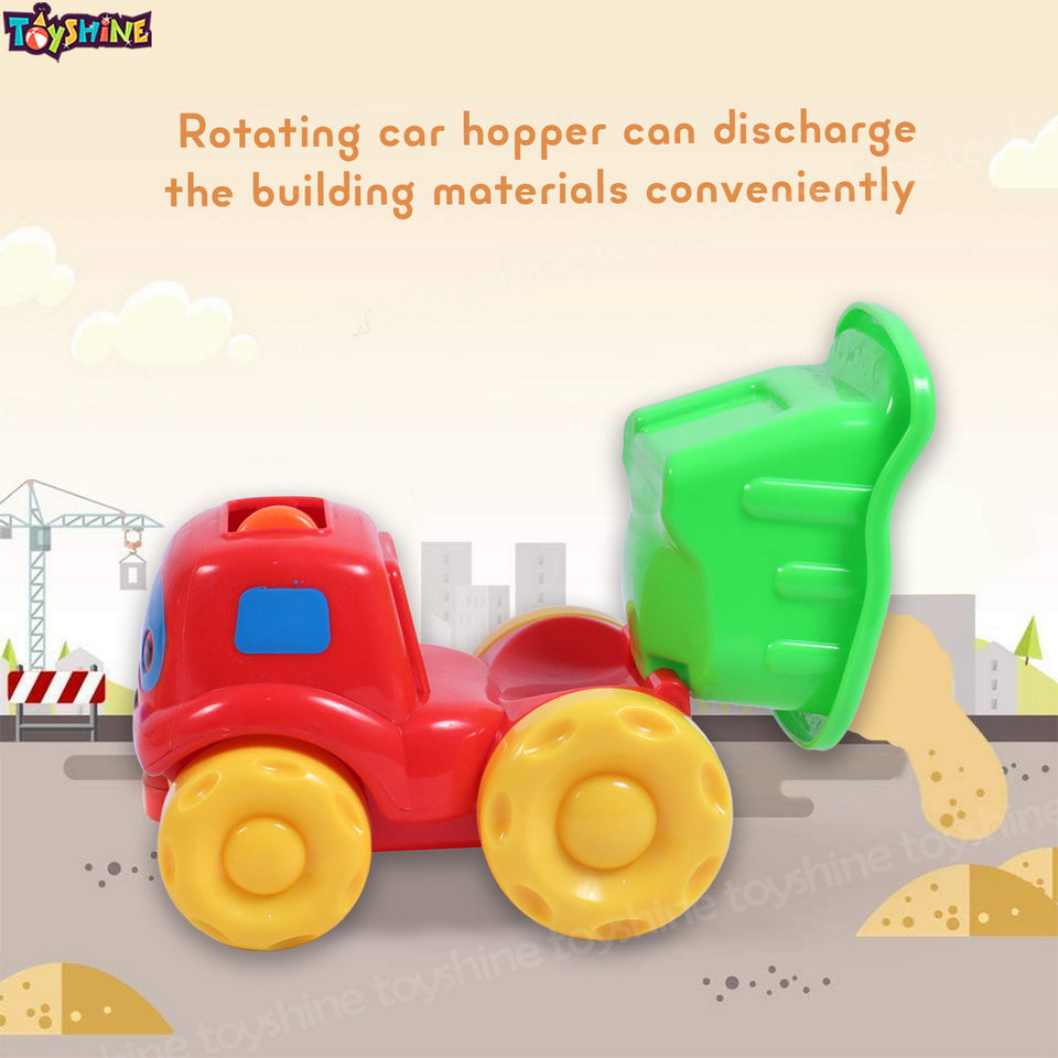 Toyshine Pack of 3 Dumper Toy Construction Cars Push and Go Play Set Friction Powered Vehicles for Kids Educational Toy Set