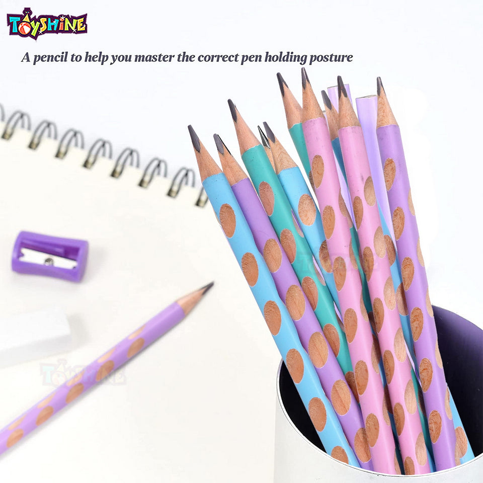 Toyshine Set of 2B 12 Groove Pencils Set|Suitable for Drawing Drafting Sketching Shading