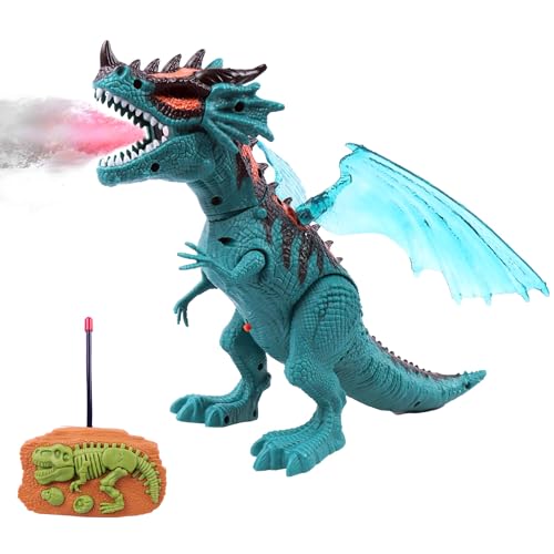 Toyshine Remote Control Walking Dinosaur T-Rex with Water Mist Spray F