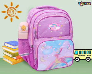 Toyshine Purple Deer 16 Inches School College Backpacks for Teen Girls Lightweight Bag- Purple