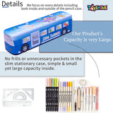 Toyshine Dear Dinosaur Printed Travel Bus Metal Pencil Box Double Comparment - Kids School Supply Organizer Students Stationery Box for Girls Boys