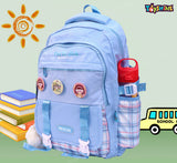 Toyshine High School Backpacks for Teen Girls Boys with 3 Cute Badges, Lightweight Bags for kids - Blue