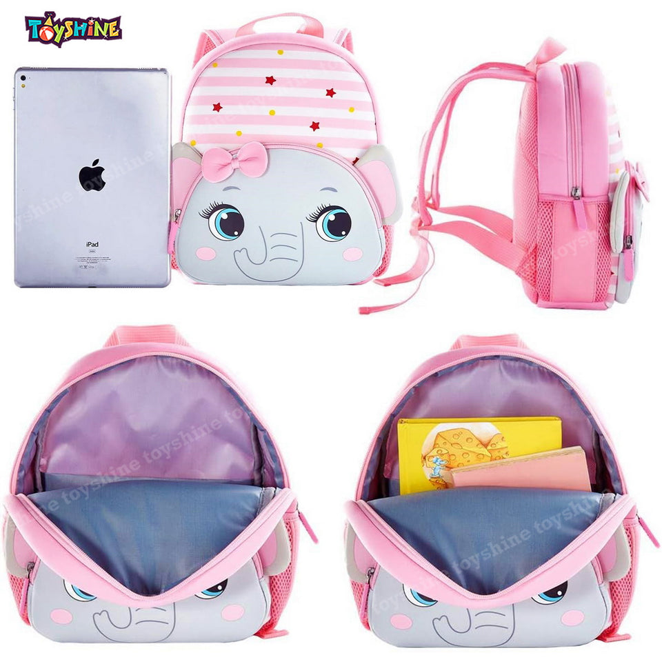 Toyshine 12 Cute Elephant Face Backpack for Kids Girls Boys Toddler B