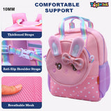 Toyshine Cute Bow Rabbit Backpacks for Kids Girls Boys Cute Toddler Backpack Preschool Nursery Travel Bag - Pink