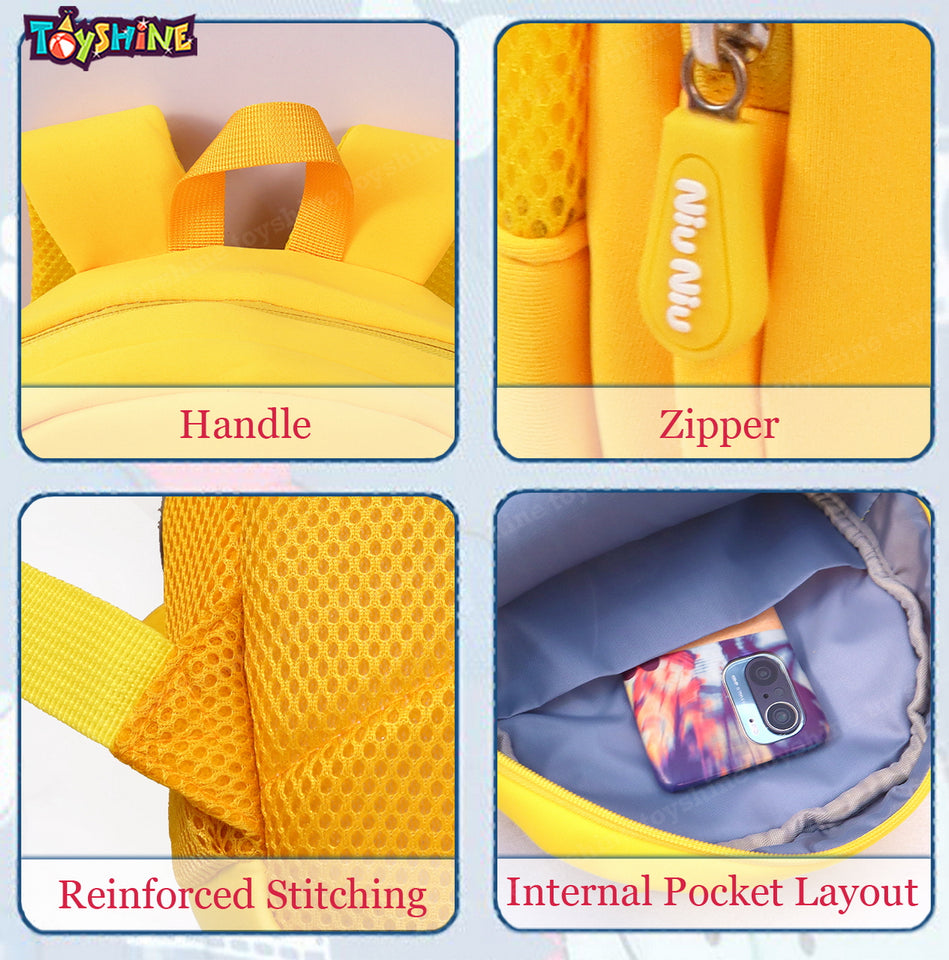 Toyshine My Dear Dino Backpacks for Kids Girls Boys Cute Dinosaurs Dino Toddler Backpack Preschool Nursery Travel Bag - Mini Size - Yellow