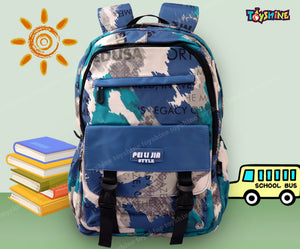Toyshine Camo Print High School College Backpacks for Teen Girls Boys Lightweight Bag-Blue