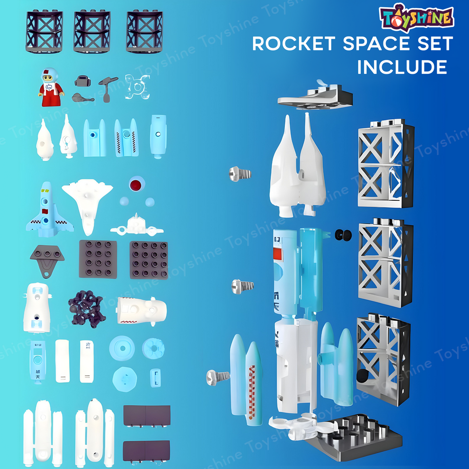 Toyshine DIY Take Apart Toys Rocket Space STEM Toys, Spaceship Playset Space Shuttle, Astronaut, Educational Space Adventure Tool Set Play Assemble Toys Gift for 3Yr+ Boy Girl