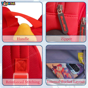 Toyshine 12" Cute Car Face Backpack for Kids Girls Boys Toddler Backpack Preschool Nursery Travel Bag - Mini Size -Red