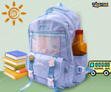 Toyshine Happiness High School College Backpacks for Teen Girls Boys Lightweight Bag-Cream