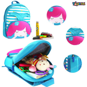 Toyshine 12" Cute Myramid Face Backpack for Kids Girls Boys Toddler Backpack Preschool Nursery Travel Bag,Mini Size - Blue