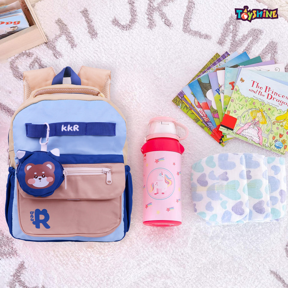 Toyshine 11" Cute Bear Design Kindergarten Backpack for Kids Girls Boys Toddler Backpack Preschool Nursery Travel Bag Picnic Bag, Mini Size - Multi Model B