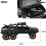 Toyshine 1:28 Scale Die Cast Pickup Truck F150 Raptor Vehicle Toy Car with Music and Lights Along with Pull Back Function, Opening Doors and Back Feature for Kids Boy Girl 3+, Black