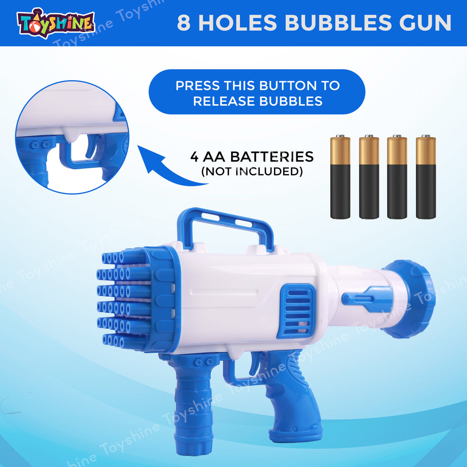 Toyshine Rocket Boom 32 Hole Bubble Blaster for Kids | High Volume Bubble Gun with Solution | Ultimate Bubble Fun Maker - Blue