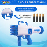 Toyshine Rocket Boom 32 Hole Bubble Blaster for Kids | High Volume Bubble Gun with Solution | Ultimate Bubble Fun Maker - Blue
