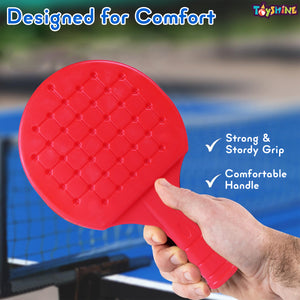 Toyshine Junior Portable Easy to Carry Lite Weight Plastic TT Racket Set Includes 2 Racquets and 2 Balls Tennis Toy Indoor & Outdoor Sports Equipment for Kids Birthday Gift - Multi