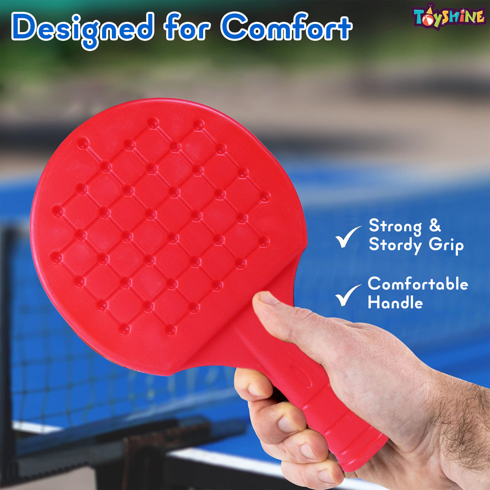 Toyshine Junior Portable Easy to Carry Lite Weight Plastic TT Racket Set Includes 2 Racquets and 2 Balls Tennis Toy Indoor & Outdoor Sports Equipment for Kids Birthday Gift - Multi
