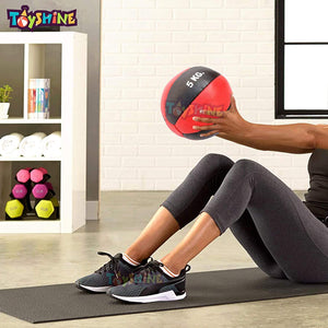 Toyshine 2 Kg (Leather) Medicine Ball, Soft Shell with Non-Slip Grip for Exercise, Weightlifting, TRX, Plyometrics, Cross Training SSTP